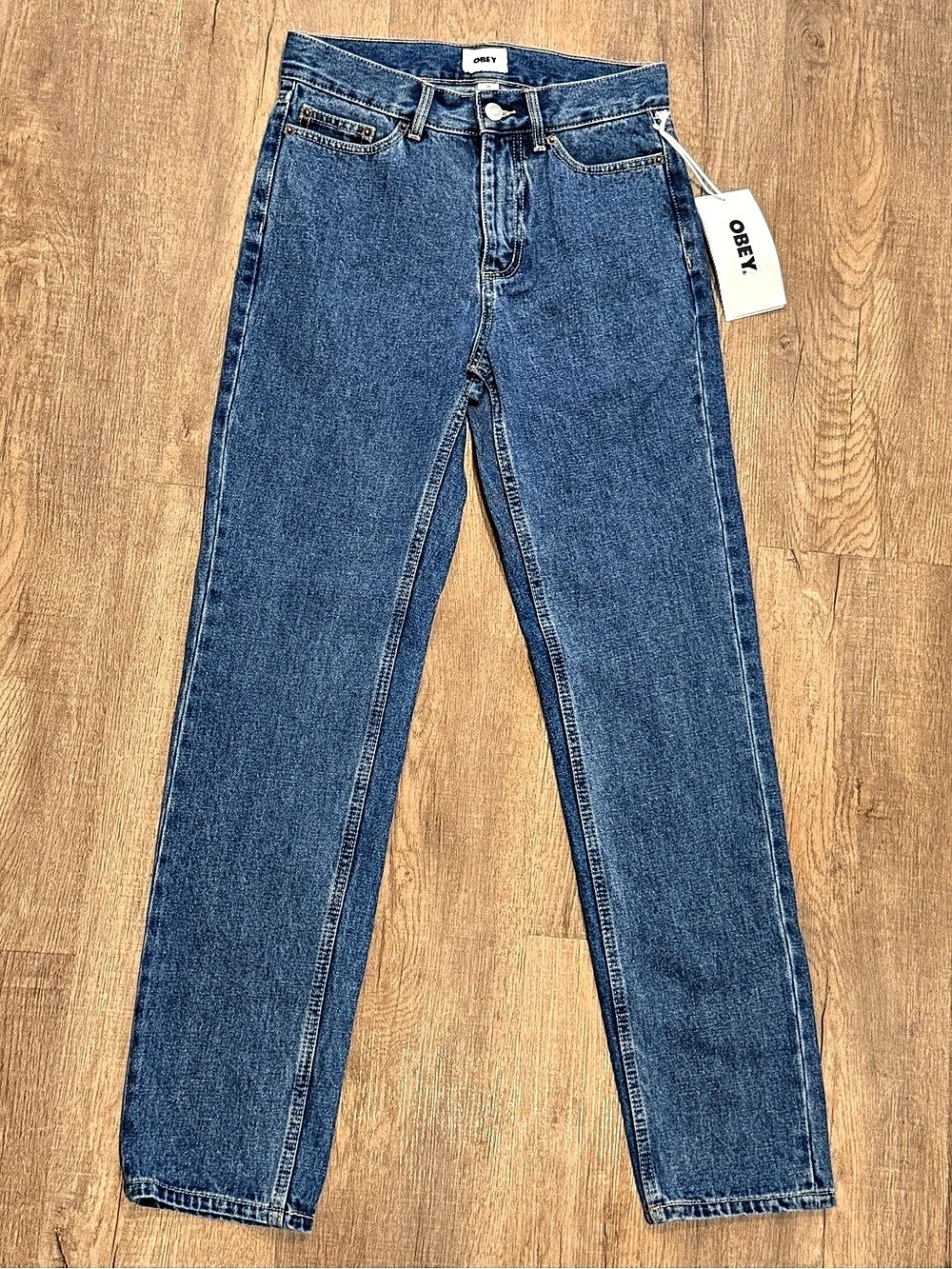 Obey Bender Denim Straight Leg Jeans Blue Waist 26